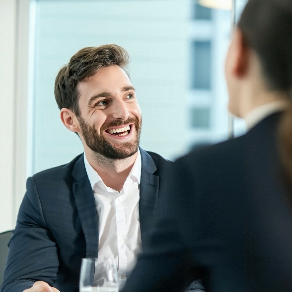 Happy Irish lawyer talking to a consultant-Mar-28-2025-07-39-31-1725-AM